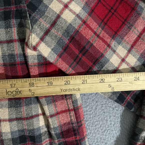 Coleman Red & Gray Plaid Long Sleeve Button Down Flannel Shirt Men's Size Large - Picture 4 of 6